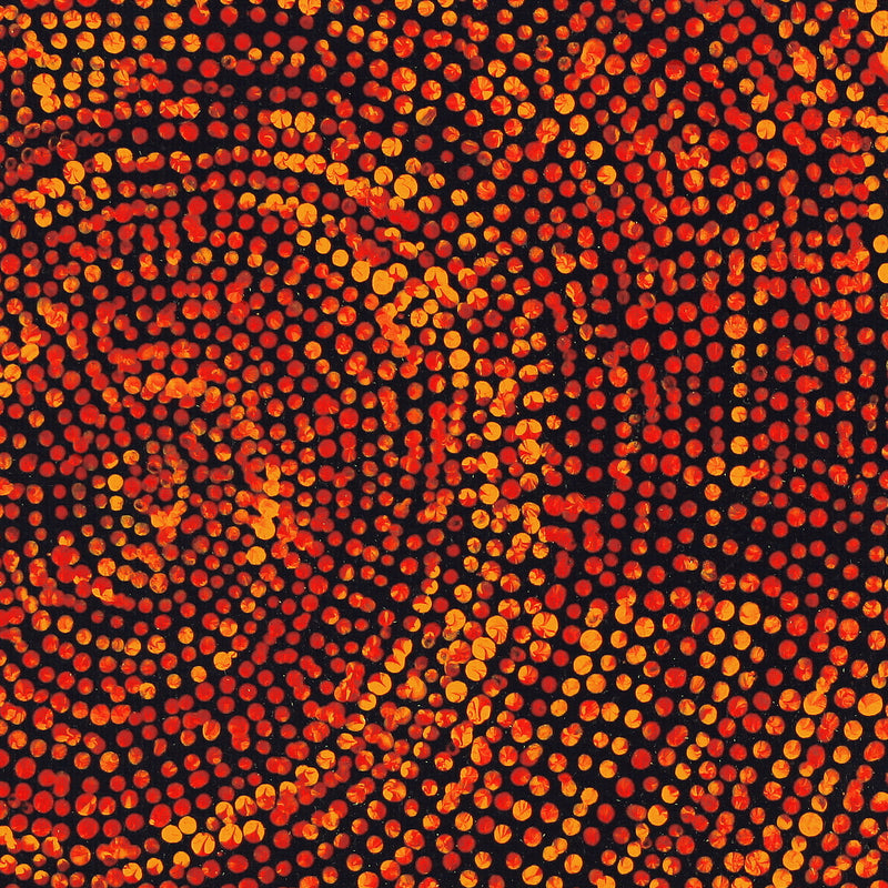 Aboriginal Artwork by Sarah Napurrurla Leo, Ngapa Jukurrpa (Water Dreaming), 30x30cm