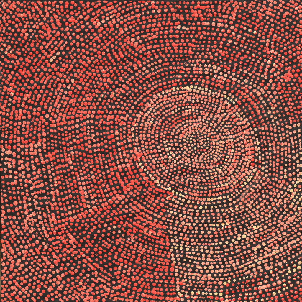Aboriginal Artwork by Sarah Napurrurla Leo, Ngapa Jukurrpa (Water Dreaming), 30x30cm