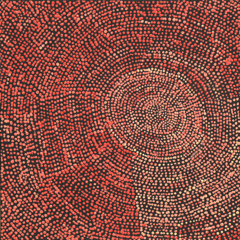 Aboriginal Artwork by Sarah Napurrurla Leo, Ngapa Jukurrpa (Water Dreaming), 30x30cm