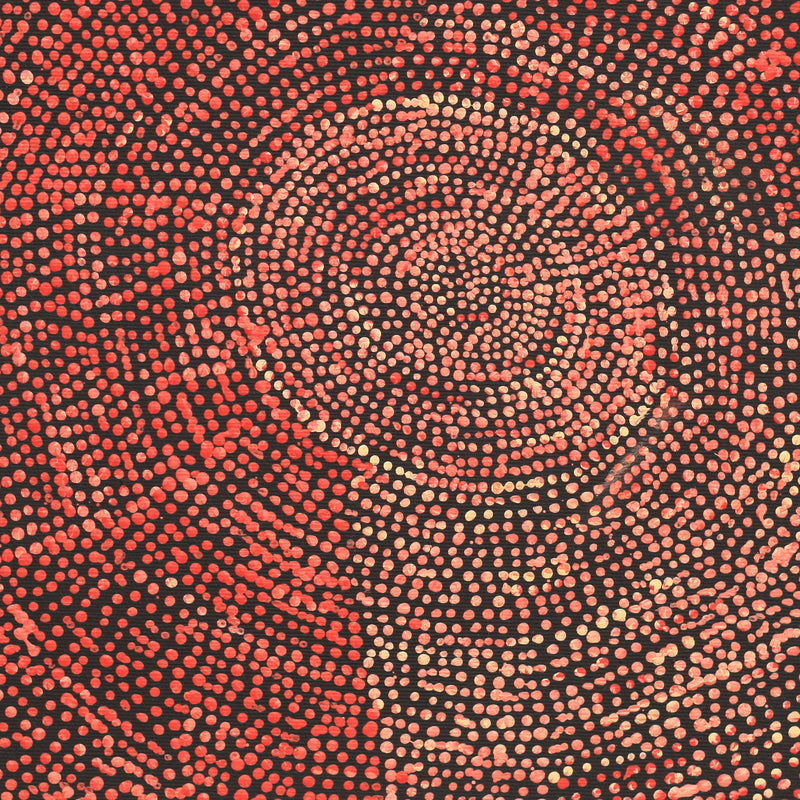 Aboriginal Artwork by Sarah Napurrurla Leo, Ngapa Jukurrpa (Water Dreaming), 30x30cm
