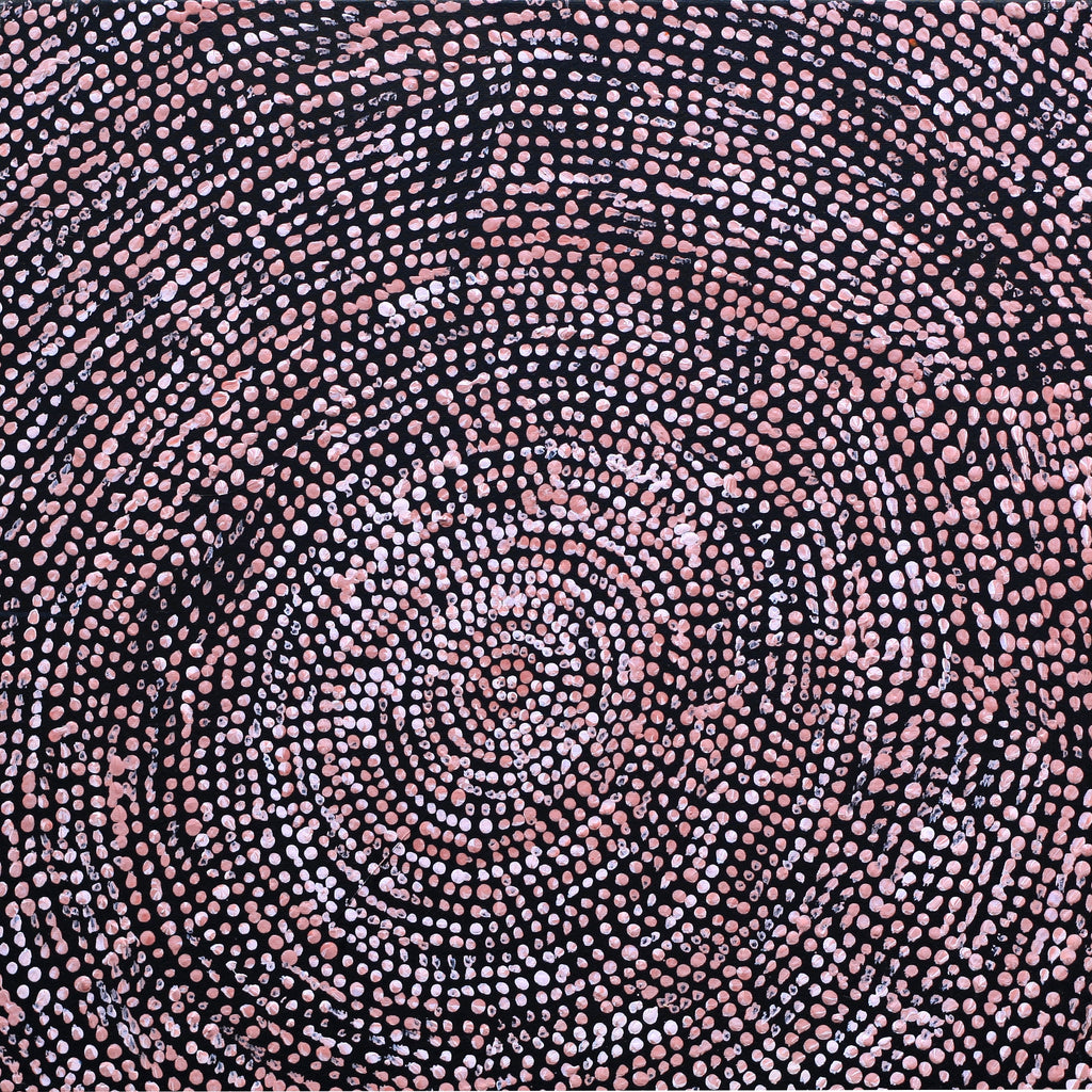 Aboriginal Artwork by Sarah Napurrurla Leo, Ngapa Jukurrpa (Water Dreaming), 30x30cm