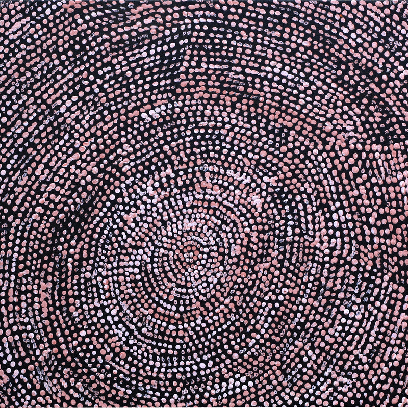 Aboriginal Artwork by Sarah Napurrurla Leo, Ngapa Jukurrpa (Water Dreaming), 30x30cm