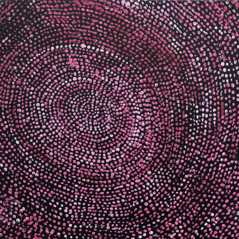 Aboriginal Artwork by Sarah Napurrurla Leo, Ngapa Jukurrpa (Water Dreaming), 30x30cm