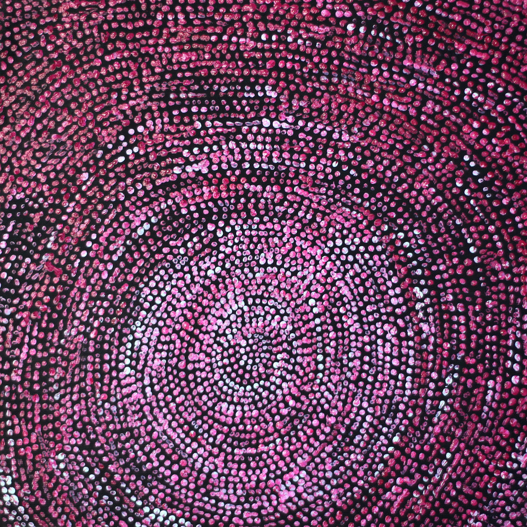 Aboriginal Artwork by Sarah Napurrurla Leo, Ngapa Jukurrpa (Water Dreaming), 30x30cm