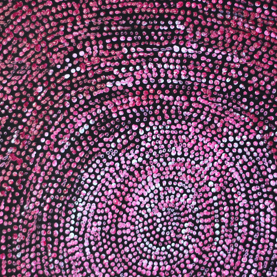 Aboriginal Artwork by Sarah Napurrurla Leo, Ngapa Jukurrpa (Water Dreaming), 30x30cm