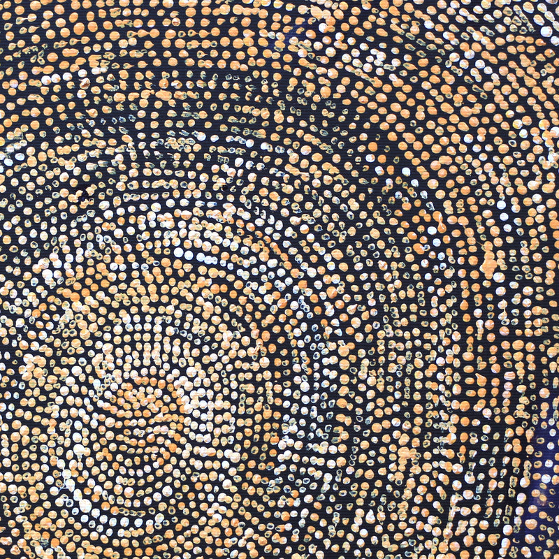 Aboriginal Artwork by Sarah Napurrurla Leo, Ngapa Jukurrpa (Water Dreaming), 30x30cm