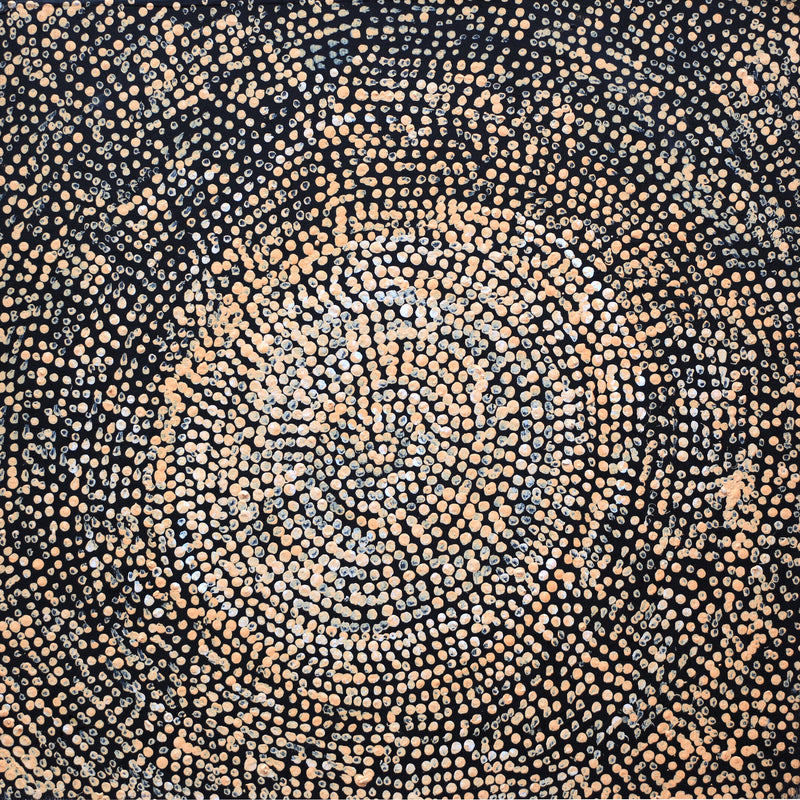 Aboriginal Artwork by Sarah Napurrurla Leo, Ngapa Jukurrpa (Water Dreaming), 30x30cm