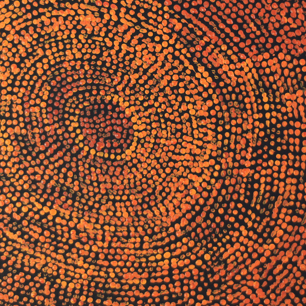 Aboriginal Artwork by Sarah Napurrurla Leo, Ngapa Jukurrpa (Water Dreaming), 30x30cm