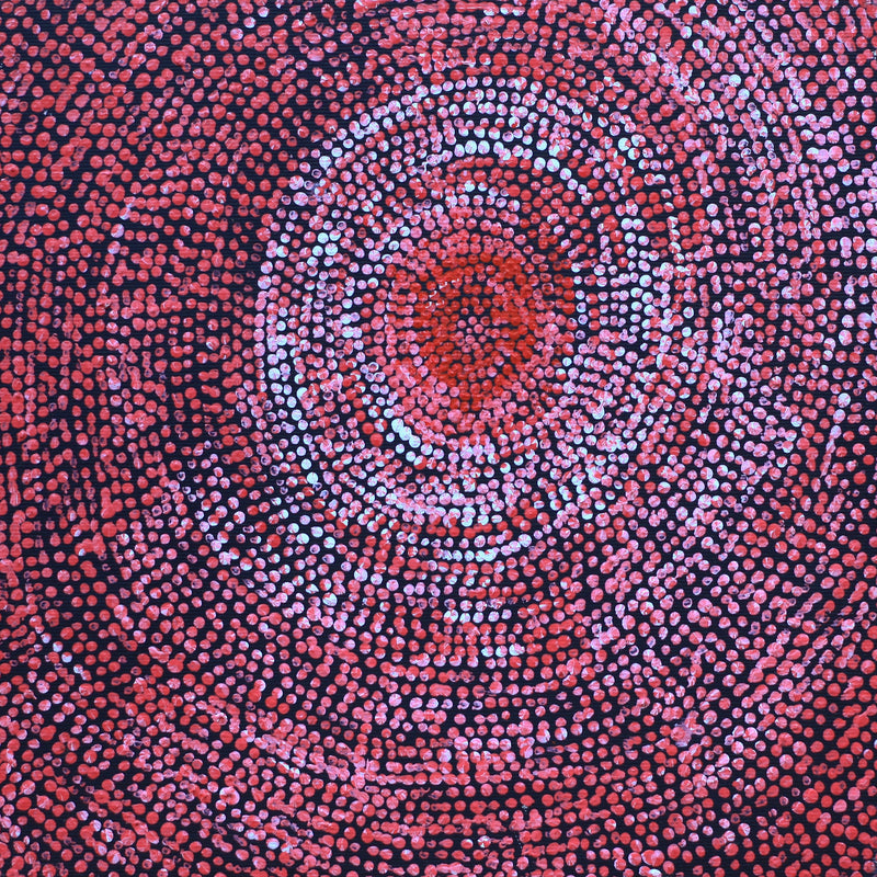 Aboriginal Artwork by Sarah Napurrurla Leo, Ngapa Jukurrpa (Water Dreaming), 30x30cm