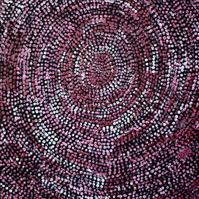 Aboriginal Artwork by Sarah Napurrurla Leo, Ngapa Jukurrpa (Water Dreaming), 30x30cm