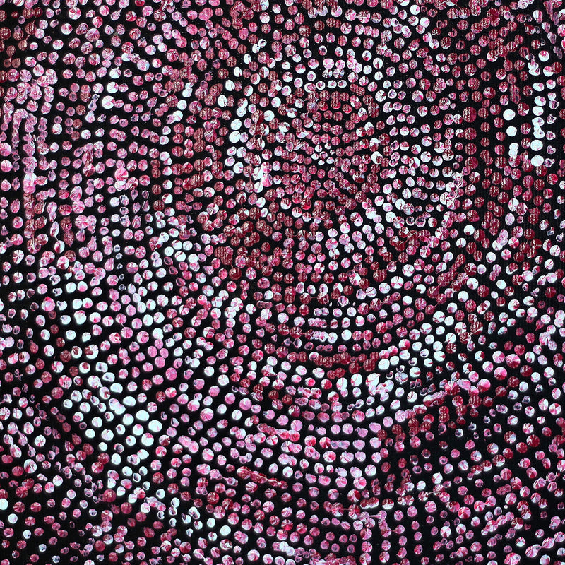 Aboriginal Artwork by Sarah Napurrurla Leo, Ngapa Jukurrpa (Water Dreaming), 30x30cm