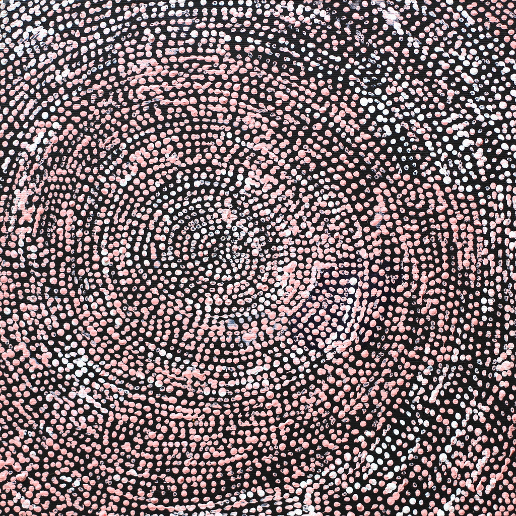 Aboriginal Artwork by Sarah Napurrurla Leo, Ngapa Jukurrpa (Water Dreaming), 30x30cm