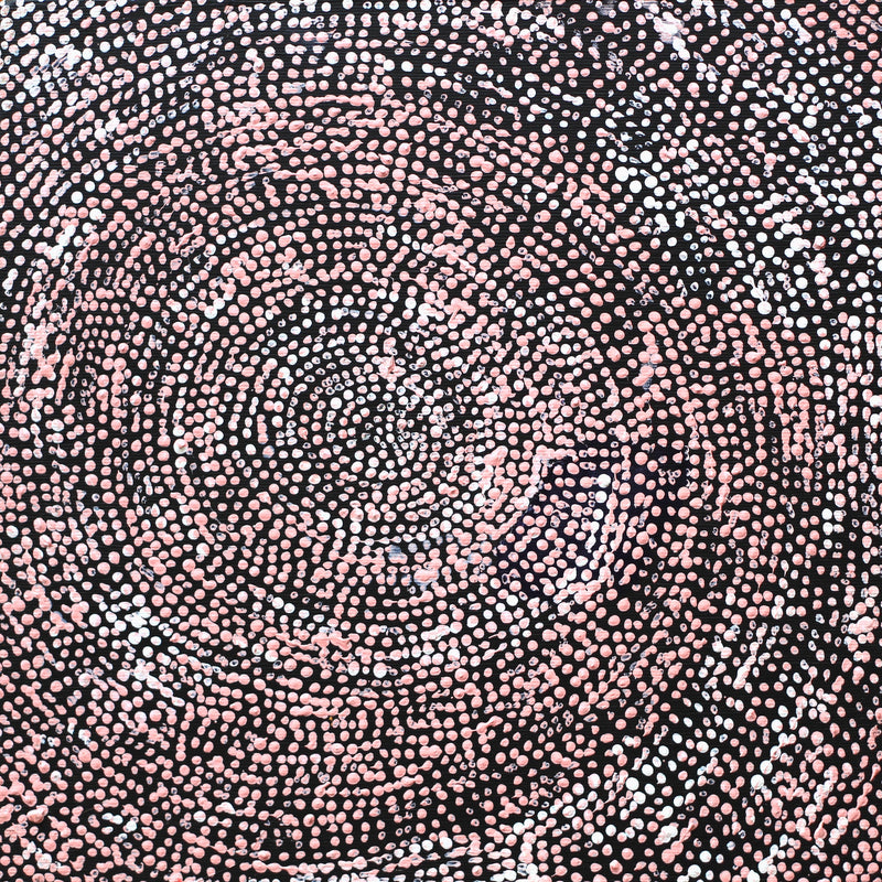 Aboriginal Artwork by Sarah Napurrurla Leo, Ngapa Jukurrpa (Water Dreaming), 30x30cm