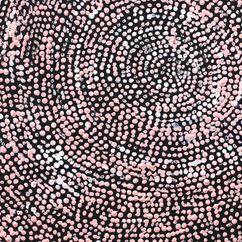 Aboriginal Artwork by Sarah Napurrurla Leo, Ngapa Jukurrpa (Water Dreaming), 30x30cm
