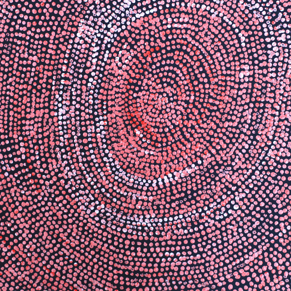 Aboriginal Artwork by Sarah Napurrurla Leo, Ngapa Jukurrpa (Water Dreaming), 30x30cm