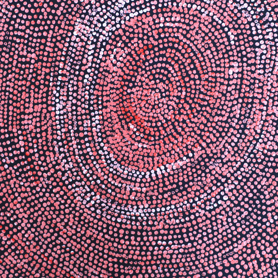 Aboriginal Artwork by Sarah Napurrurla Leo, Ngapa Jukurrpa (Water Dreaming), 30x30cm