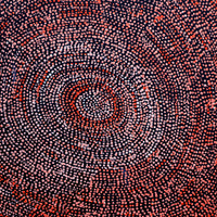 Aboriginal Artwork by Sarah Napurrurla Leo, Ngapa Jukurrpa (Water Dreaming), 30x30cm