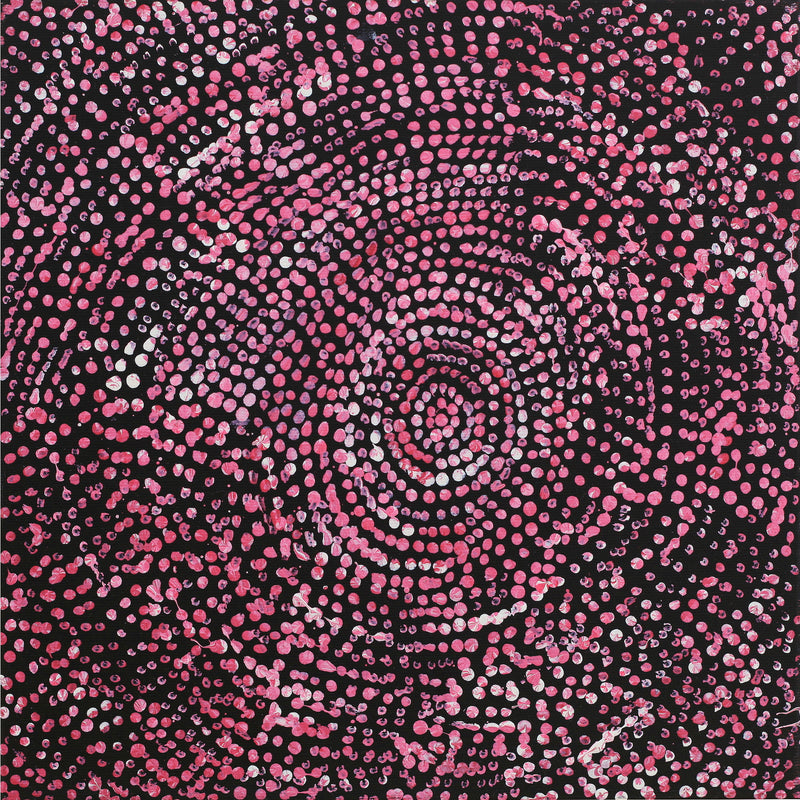 Aboriginal Artwork by Sarah Napurrurla Leo, Ngapa Jukurrpa (Water Dreaming), 30x30cm