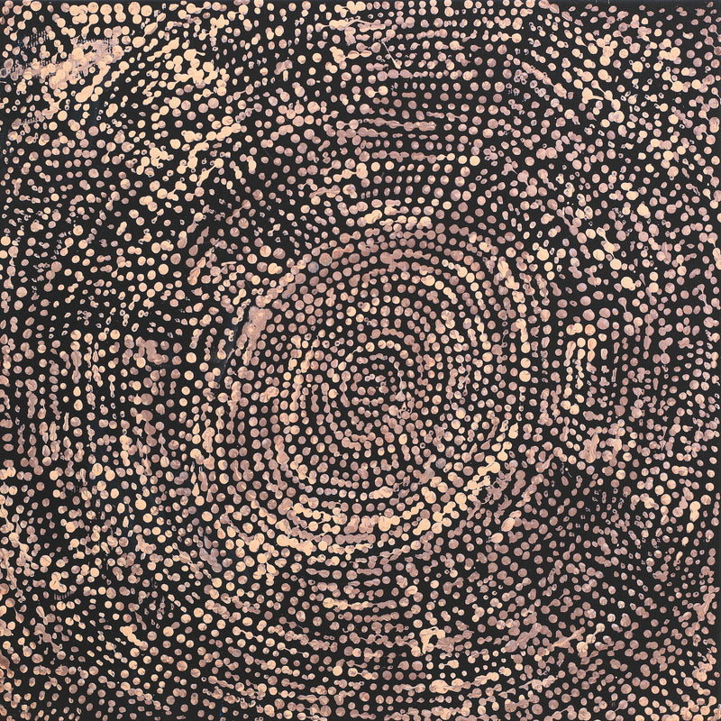 Aboriginal Artwork by Sarah Napurrurla Leo, Ngapa Jukurrpa (Water Dreaming), 30x30cm