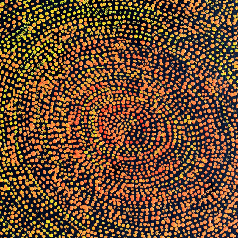 Aboriginal Artwork by Sarah Napurrurla Leo, Ngapa Jukurrpa (Water Dreaming), 30x30cm