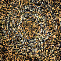 Aboriginal Artwork by Sarah Napurrurla Leo, Ngapa Jukurrpa (Water Dreaming), 30x30cm