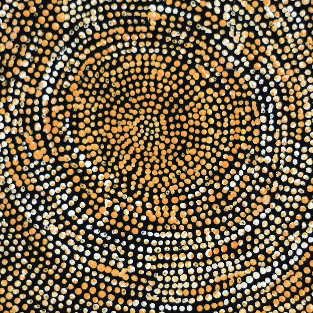 Aboriginal Artwork by Sarah Napurrurla Leo, Ngapa Jukurrpa (Water Dreaming), 30x30cm