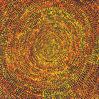 Aboriginal Artwork by Sarah Napurrurla Leo, Ngapa Jukurrpa (Water Dreaming), 30x30cm