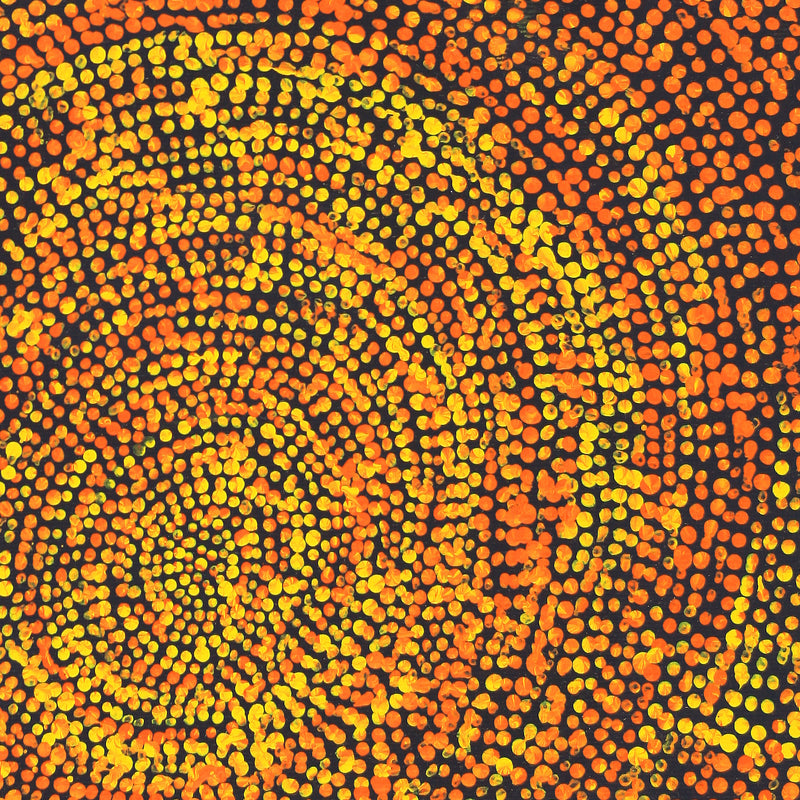 Aboriginal Artwork by Sarah Napurrurla Leo, Ngapa Jukurrpa (Water Dreaming), 30x30cm