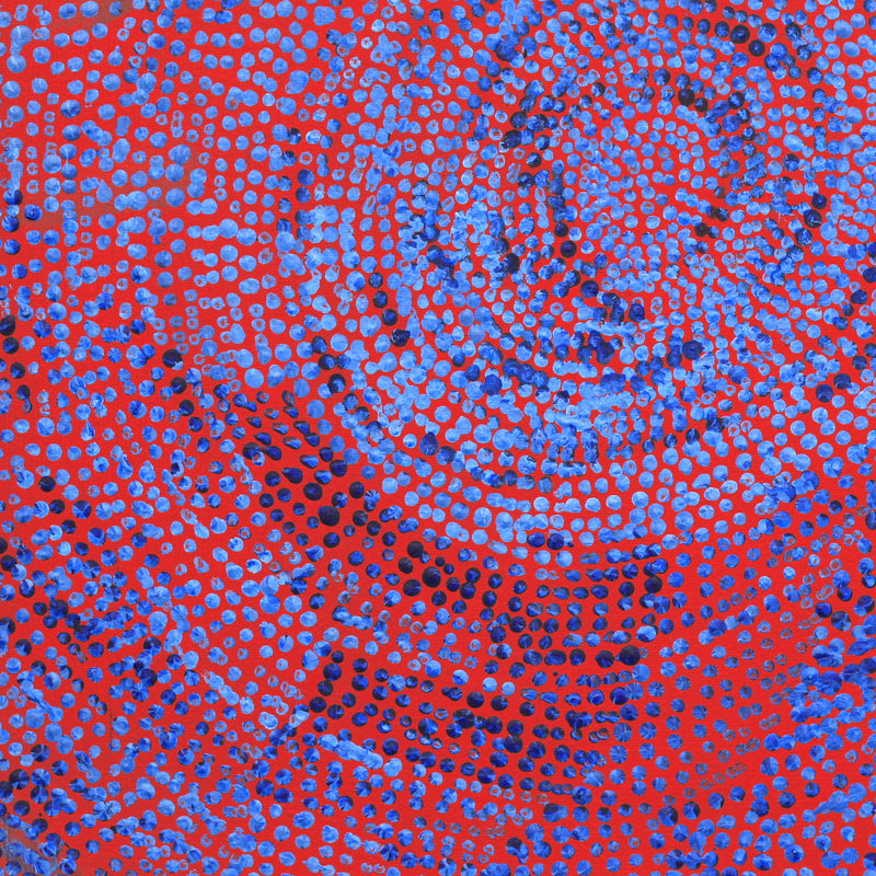 Aboriginal Artwork by Sarah Napurrurla Leo, Ngapa Jukurrpa (Water Dreaming), 30x30cm