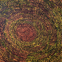 Aboriginal Artwork by Sarah Napurrurla Leo, Ngapa Jukurrpa (Water Dreaming), 30x30cm