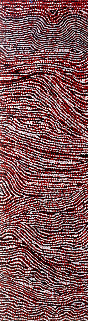 Aboriginal Artwork by Sarah Napurrurla Leo, Ngapa Jukurrpa (Water Dreaming), 107x30cm