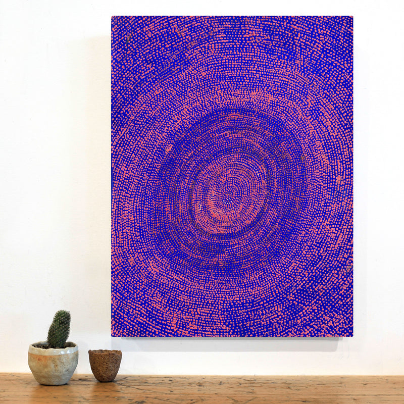 Aboriginal Artwork by Sarah Napurrurla Leo, Ngapa Jukurrpa (Water Dreaming), 61x46cm