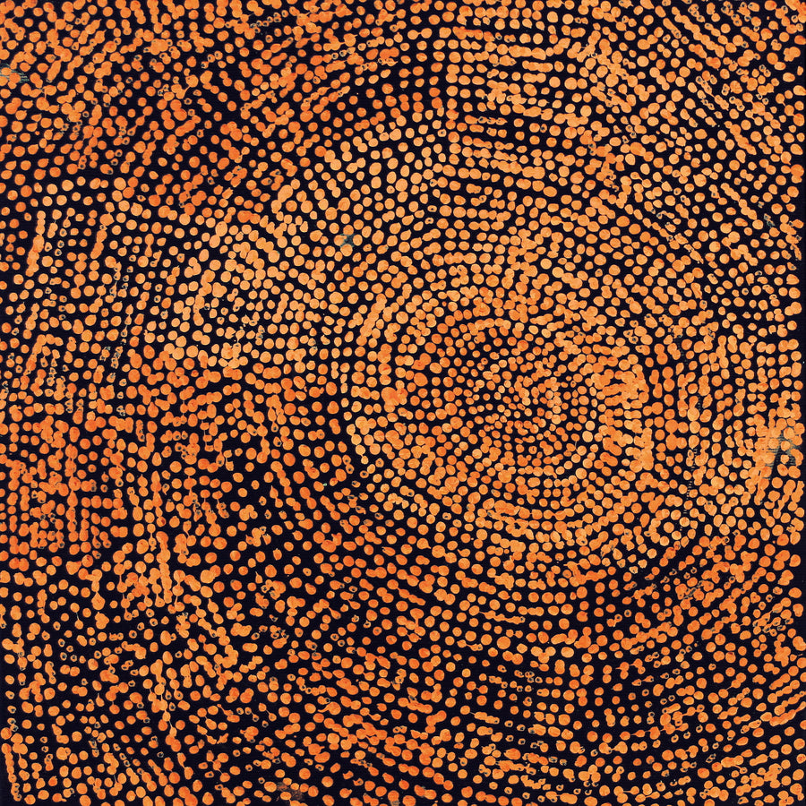 Aboriginal Artwork by Sarah Napurrurla Leo, Ngapa Jukurrpa (Water Dreaming), 30x30cm