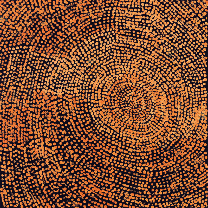 Aboriginal Artwork by Sarah Napurrurla Leo, Ngapa Jukurrpa (Water Dreaming), 30x30cm