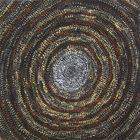 Aboriginal Artwork by Sarah Napurrurla Leo, Ngapa Jukurrpa (Water Dreaming), 30x30cm