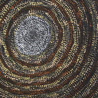 Aboriginal Artwork by Sarah Napurrurla Leo, Ngapa Jukurrpa (Water Dreaming), 30x30cm