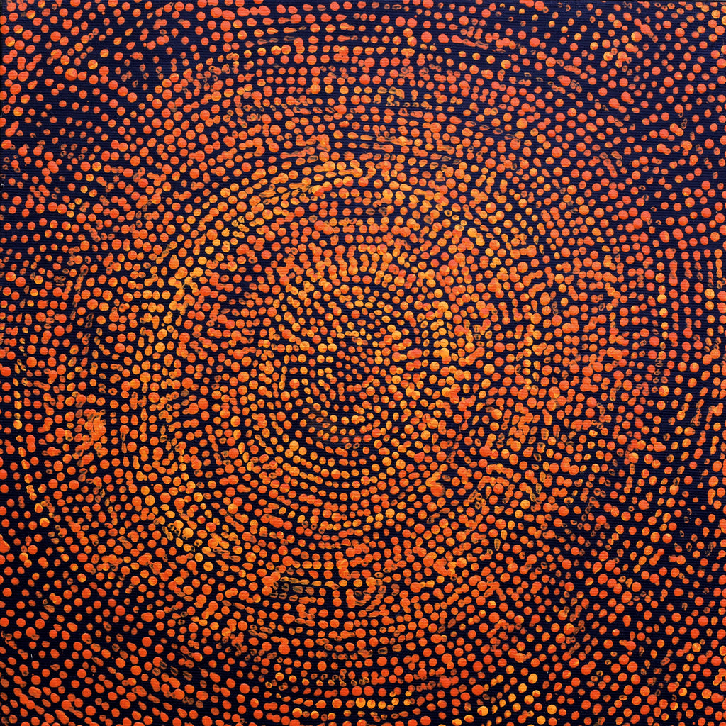 Aboriginal Artwork by Sarah Napurrurla Leo, Ngapa Jukurrpa (Water Dreaming), 30x30cm