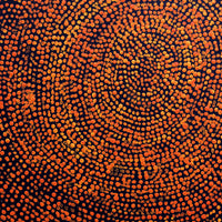 Aboriginal Artwork by Sarah Napurrurla Leo, Ngapa Jukurrpa (Water Dreaming), 30x30cm