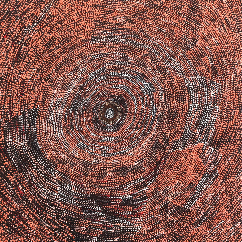 Aboriginal Artwork by Sarah Napurrurla Leo, Ngapa Jukurrpa (Water Dreaming), 61x61cm