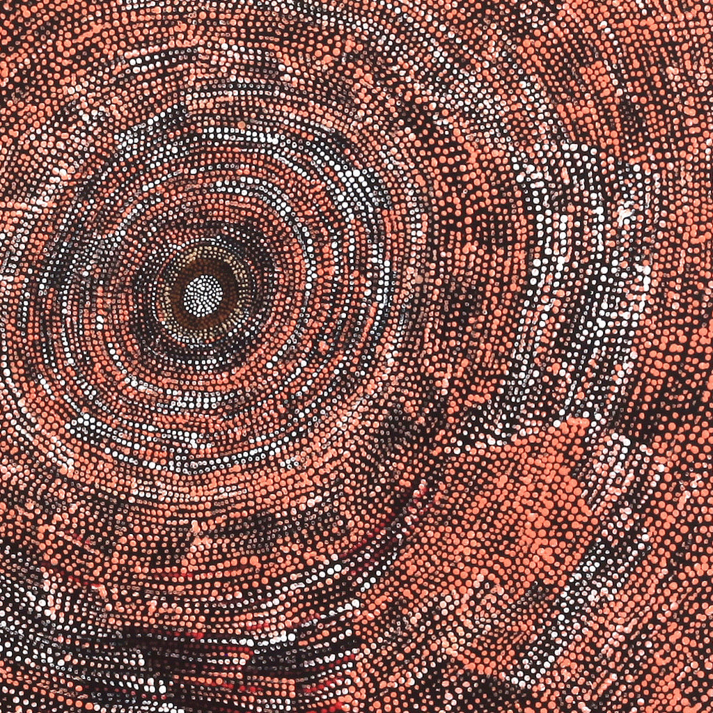 Aboriginal Artwork by Sarah Napurrurla Leo, Ngapa Jukurrpa (Water Dreaming), 61x61cm