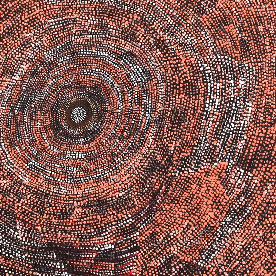 Aboriginal Artwork by Sarah Napurrurla Leo, Ngapa Jukurrpa (Water Dreaming), 61x61cm