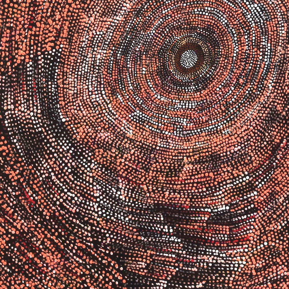Aboriginal Artwork by Sarah Napurrurla Leo, Ngapa Jukurrpa (Water Dreaming), 61x61cm