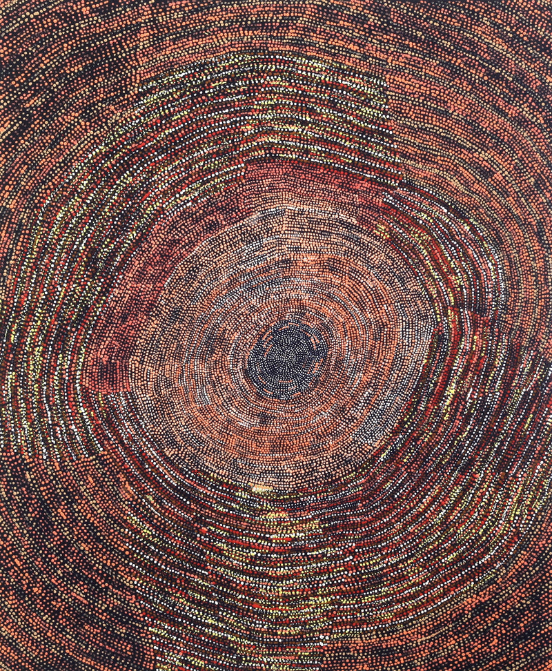 Aboriginal Artwork by Sarah Napurrurla Leo, Ngapa Jukurrpa (Water Dreaming), 91x76cm