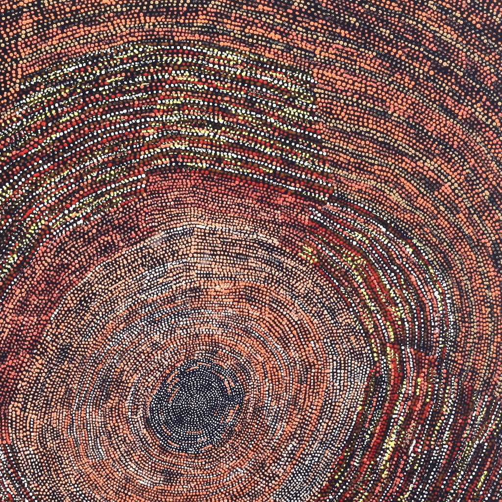 Aboriginal Artwork by Sarah Napurrurla Leo, Ngapa Jukurrpa (Water Dreaming), 91x76cm