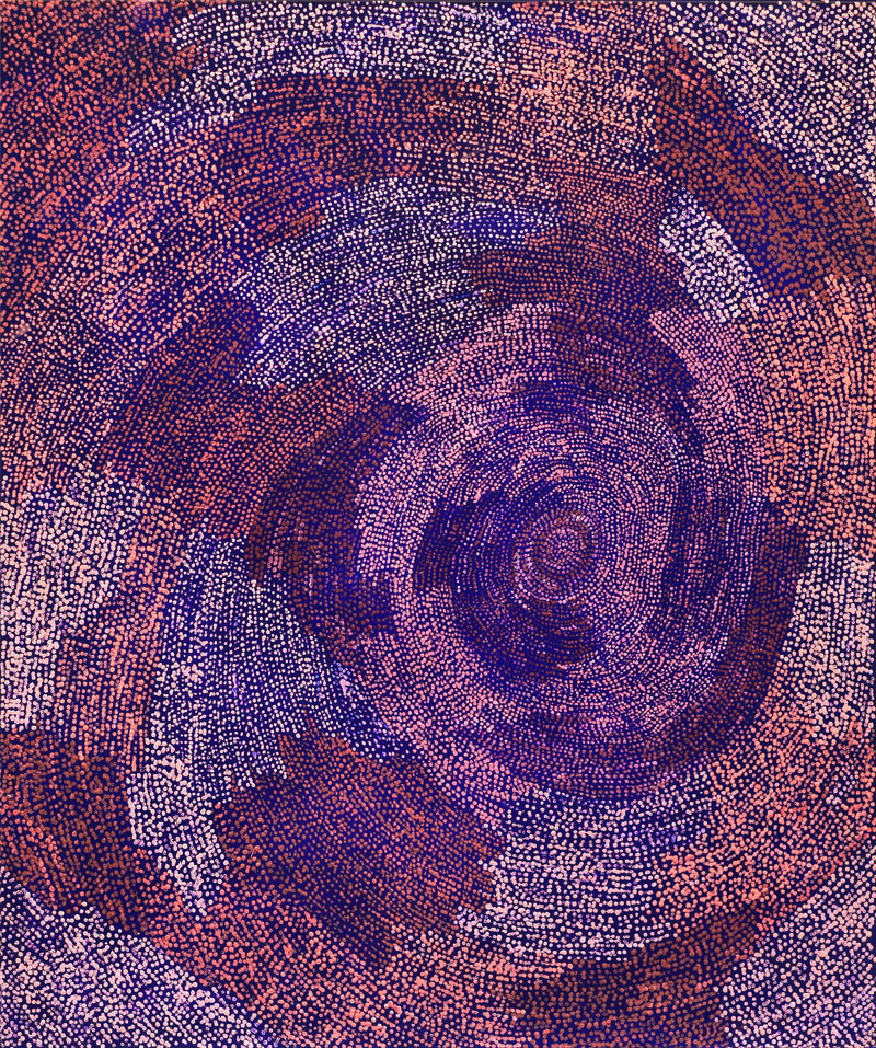 Aboriginal Artwork by Sarah Napurrurla Leo, Ngapa Jukurrpa (Water Dreaming), 91x76xcm