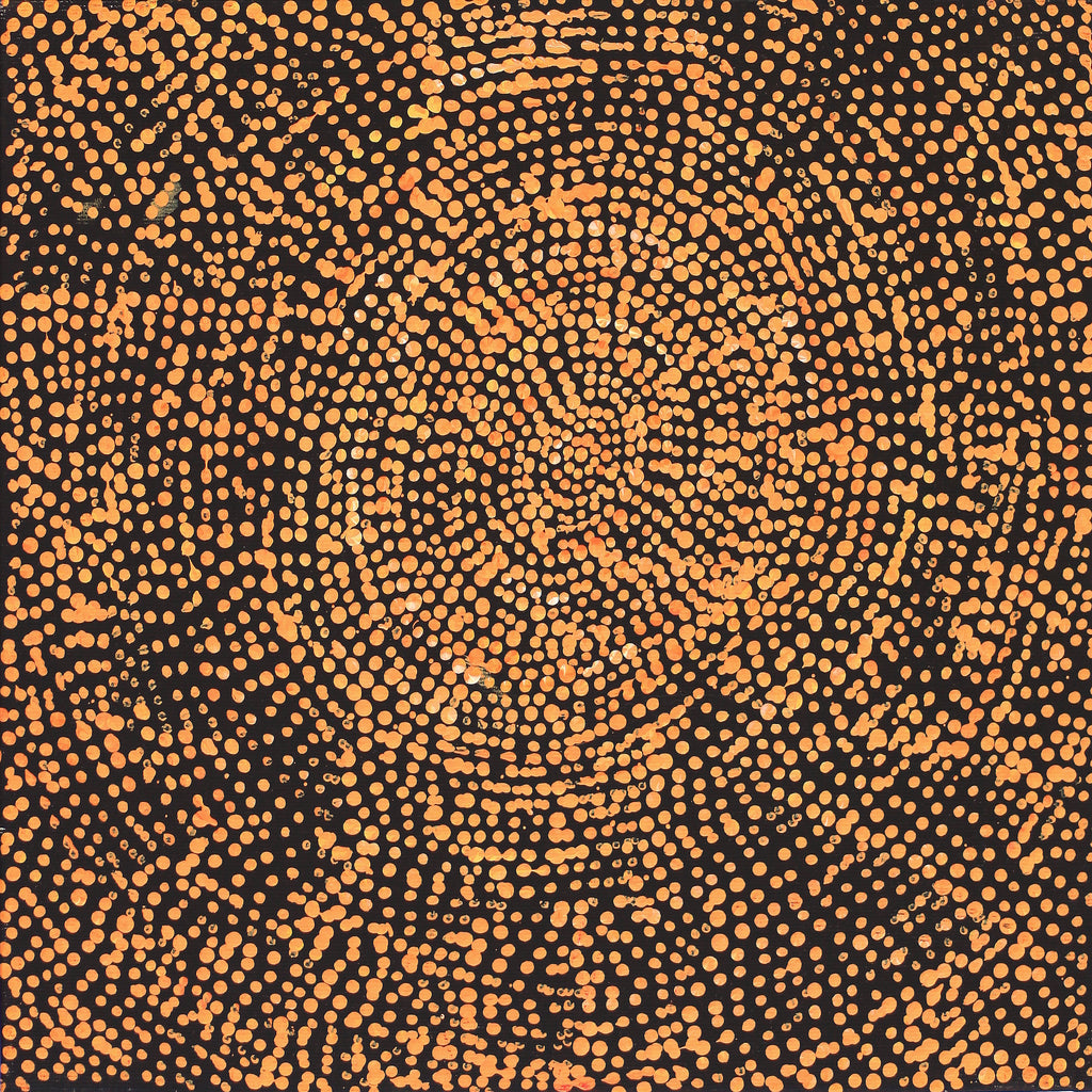 Aboriginal Artwork by Sarah Napurrurla Leo, Ngapa Jukurrpa (Water Dreaming), 30x30cm