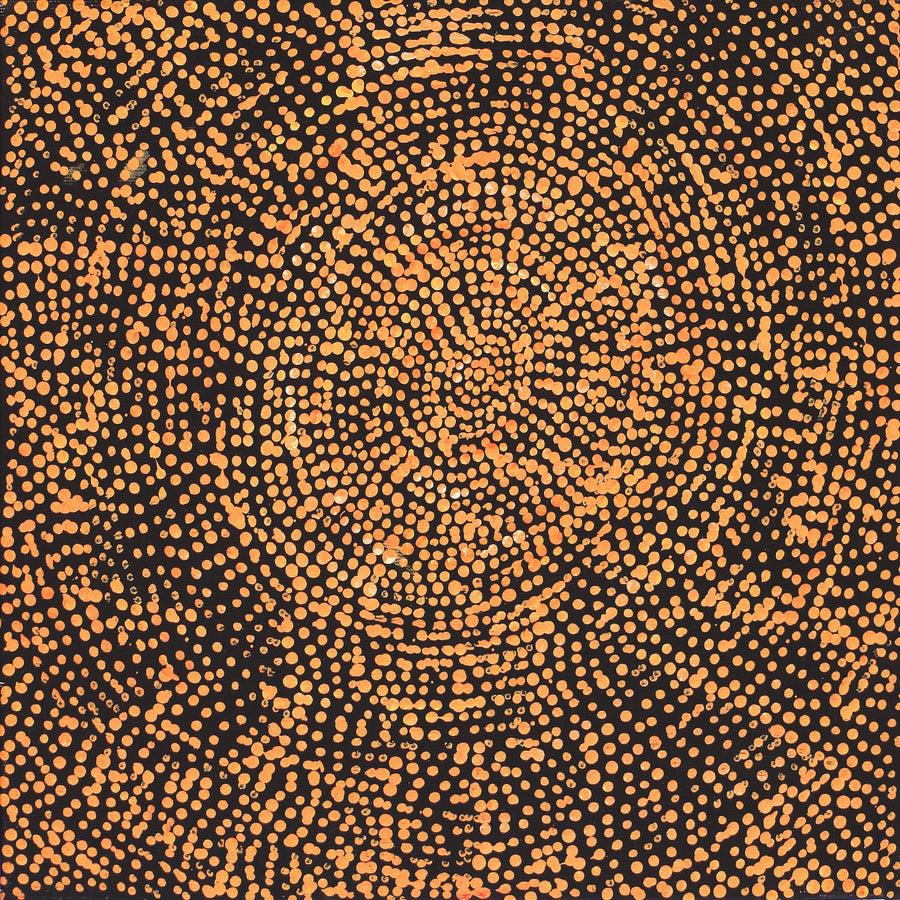 Aboriginal Artwork by Sarah Napurrurla Leo, Ngapa Jukurrpa (Water Dreaming), 30x30cm