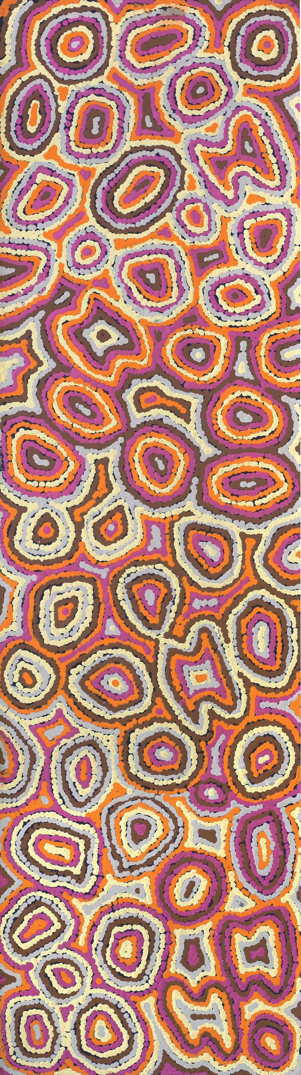 Aboriginal Artwork by Sarah Napaljarri Simms, Pikilyi Jukurrpa (Vaughan Springs Dreaming), 107x30cm