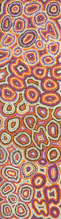 Aboriginal Artwork by Sarah Napaljarri Simms, Pikilyi Jukurrpa (Vaughan Springs Dreaming), 107x30cm