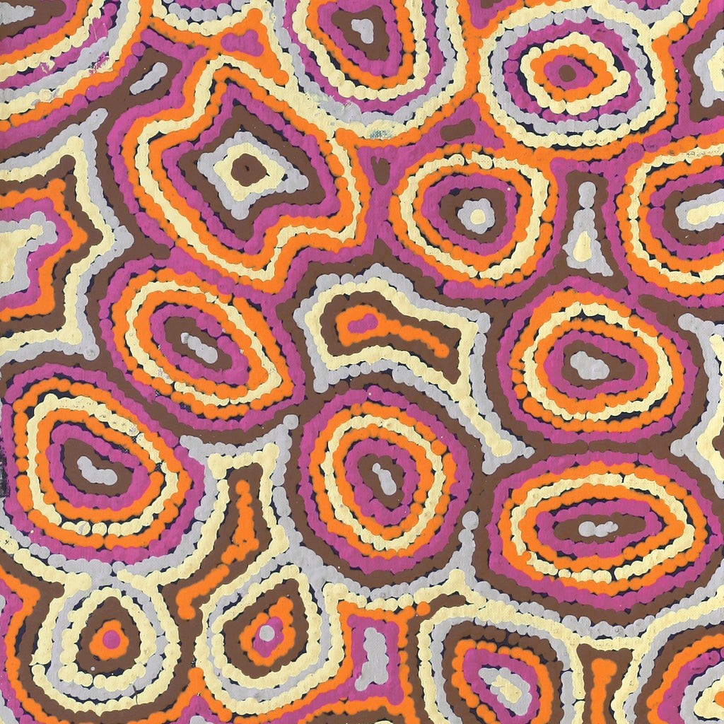 Aboriginal Artwork by Sarah Napaljarri Simms, Pikilyi Jukurrpa (Vaughan Springs Dreaming), 107x30cm - ART ARK®